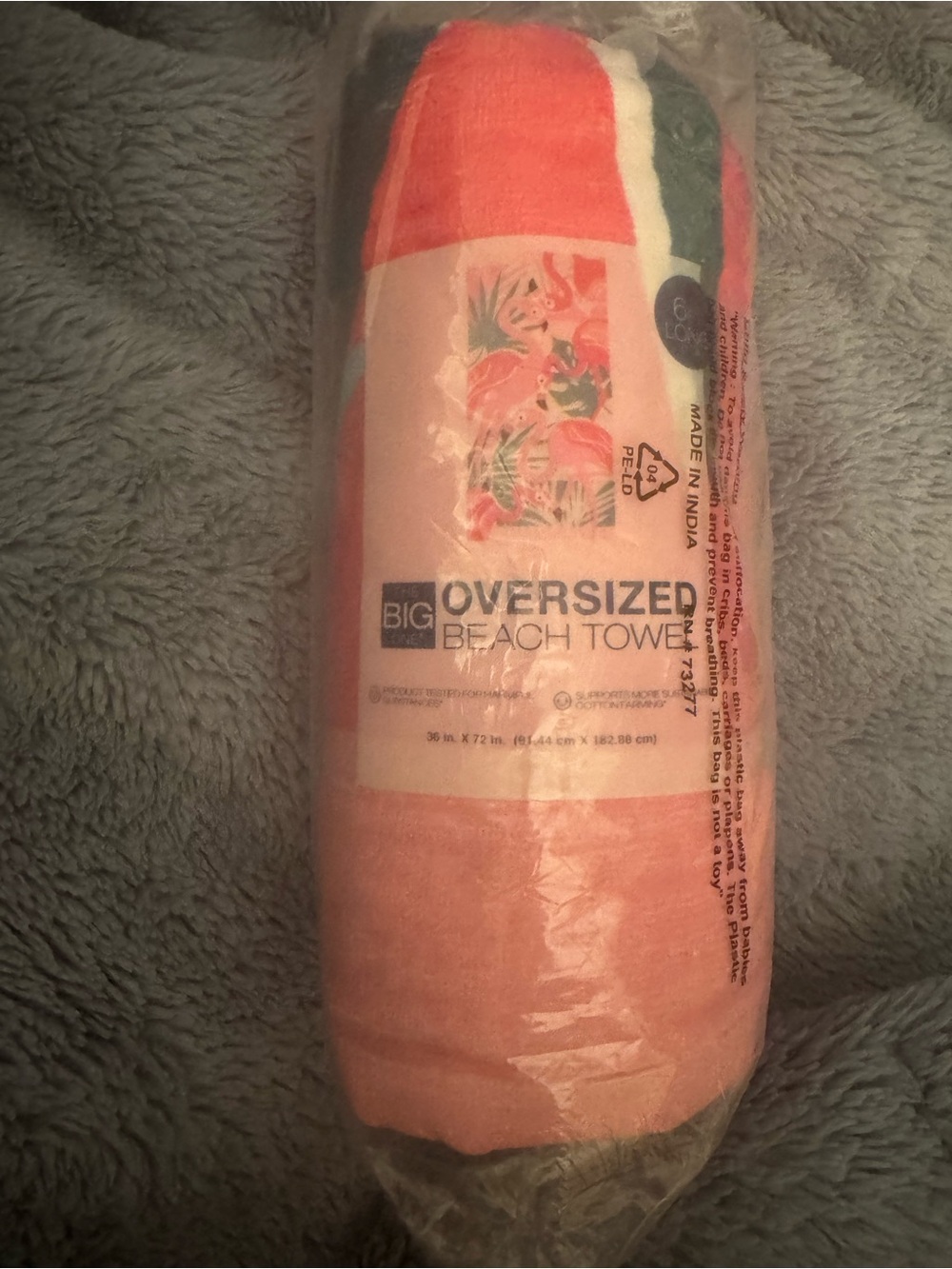 New The Big One Oversized Soft Beach Towel Cotton pink-teal flamingo 36" x72"